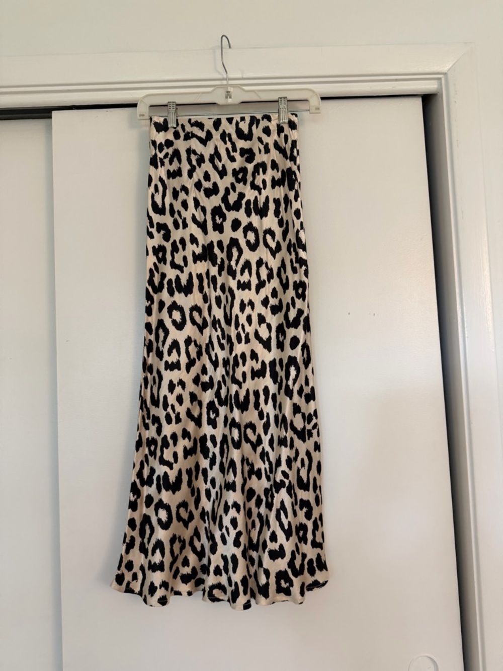 H&M Leopard Print Midi Skirt - Black & Cream